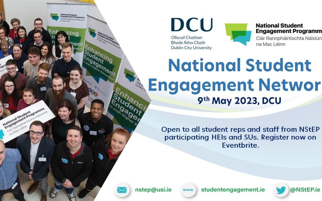 National Student Engagement Network, 9th May 2023, Open to all student reps and staff from NStEP participating HEIs and SUs. Register now on Eventbrite