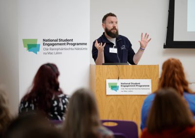 Photo of Rob Lowney presenting at the National Student Engagement Network event May 2023.