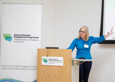 Photo of Dr. Lesley Cotter presenting at the National Student Engagement Network event May 2023.