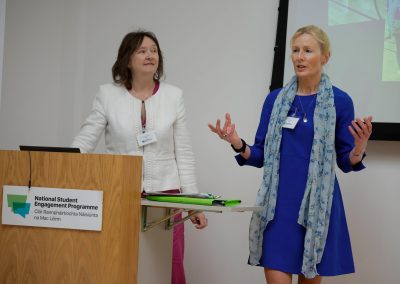 Photo of Yvonne Kavanagh and Mary Boylan presenting at the National Student Engagement Network event May 2023.