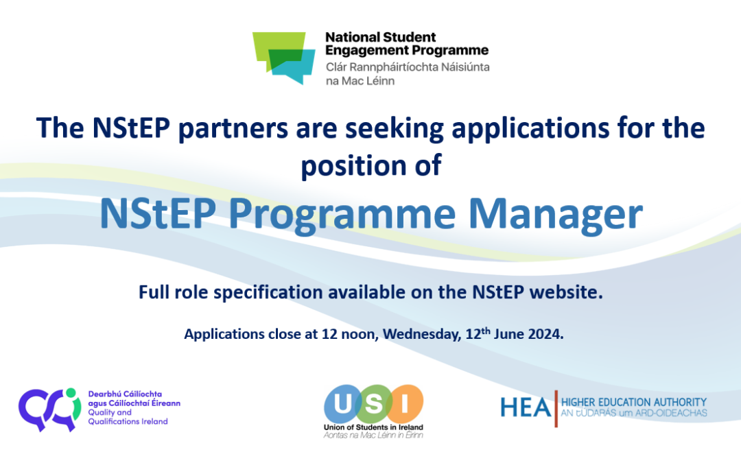 The NStEP partners are seeking applications for the NStEP Programme Manager. Full role specification available on the NStEP website. Applications close at 12 noon, Wednesday 12th June 2024.